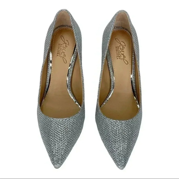 Jewel Badgley Mischka Rudy Silver Metallic Womens Heels Size 5.5M - Picture 5 of 11